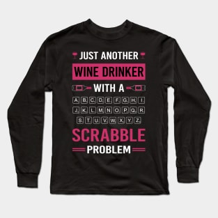 Wine Drinker Scrabble Long Sleeve T-Shirt